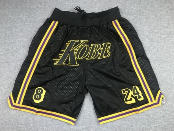 Los Angeles Lakers Just Don "Kobe" #8/24 Black Basketball Shorts