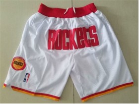 Houston Rockets Just Don "Rockets" White Basketball Shorts