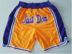 Los Angeles Lakers Just Don "Just Don" Yellow Basketball Shorts