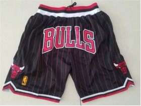 Chicago Bulls Just Don "Bulls" Black Pinstripe Basketball Shorts