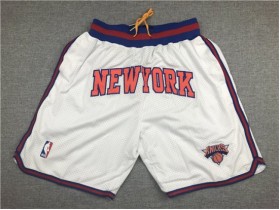 New York Knicks Just Don "New York" White Basketball Shorts