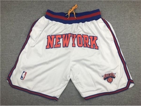 New York Knicks Just Don "New York" White Basketball Shorts