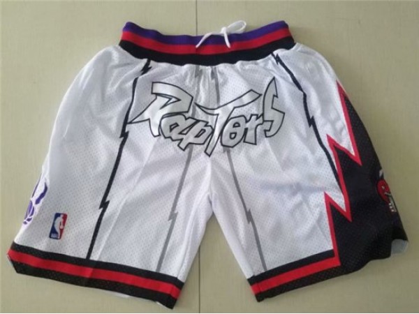 Toronto Raptors Just Don "Raptors" White Basketball Shorts