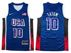 USA Basketball #10 Jayson Tatum Navy 2024 Summer Olympics Jersey