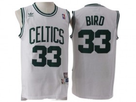 Boston Celtics #33 Larry Bird White Hardwood Classics Jersey