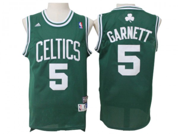 Boston Celtics #5 Kevin Garnett Green Hardwood Classics Jersey