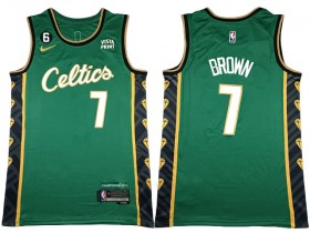 Boston Celtics #7 Jaylen Brown Green 2022-23 City Edition Swingman Jersey