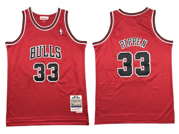 M&N Chicago Bulls #33 Scottie Pippen Red 1997/98 Hardwood Classics Jersey