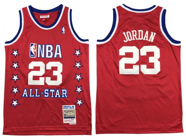 M&N Chicago Bulls #23 Michael Jordan Red 1989 ALL STAR Jersey