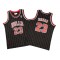 M&N Chicago Bulls #23 Michael Jordan Black Pinstripe Hardwood Classics Jersey