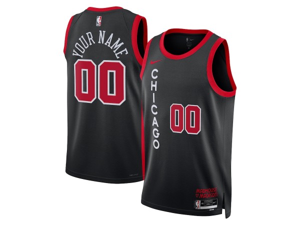 Custom Chicago Bulls Black 2023/24 City Edition Swingman Jersey