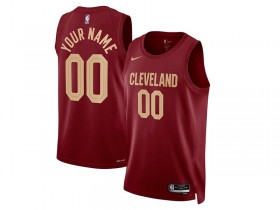 Custom Cleveland Cavaliers Burgundy Icon Edition Jersey