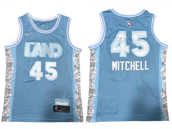 Cleveland Cavaliers #45 Donovan Mitchell Light Blue 2024/25 City Edition Swingman Jersey Cleveland Cavaliers #45 Donovan Mitchell Light Blue 2024/25 City Edition Swingman Jersey