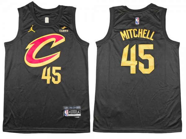 Cleveland Cavaliers #45 Donovan Mitchell Black Swingman Jersey 