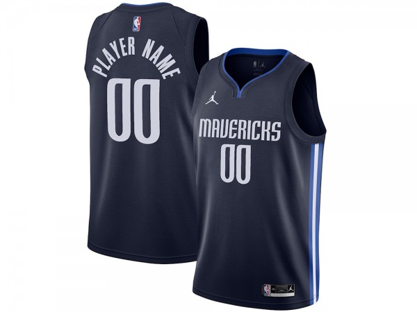 Custom Dallas Mavericks Navy Statement Edition Jersey