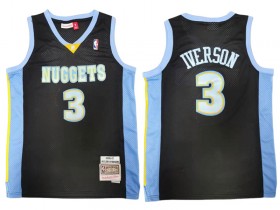 M&N Denver Nuggets #3 Allen Iverson Black 2006-07 Hardwood Classic Jersey