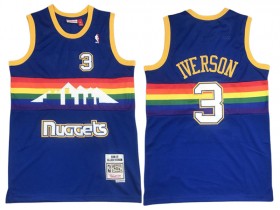 M&N Denver Nuggets #3 Allen Iverson Blue 2006-07 Hardwood Classic Jersey