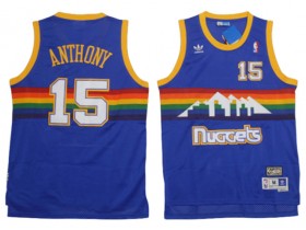 Denver Nuggets #15 Carmelo Anthony Blue Hardwood Classic Jersey