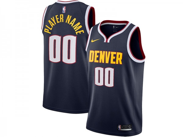 Custom Denver Nuggets Navy Icon Edition Jersey