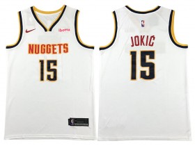 Denver Nuggets #15 Nikola Jokic White Jersey