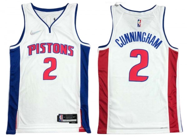 Detroit Pistons #2 Cade Cunningham Fastbreak Replica Jersey - Blue/White