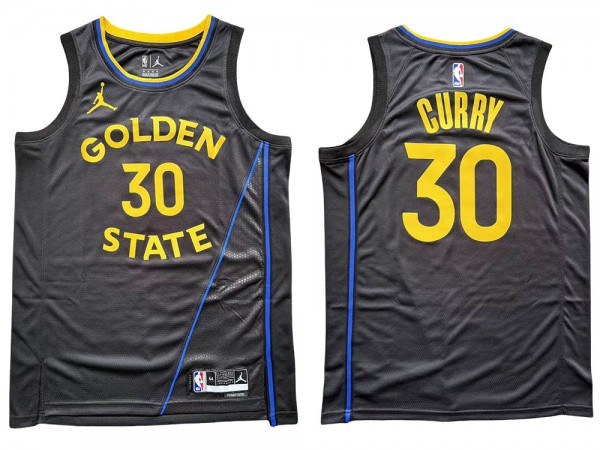 Golden State Warriors #30 Stephen Curry Black Swingman Jersey