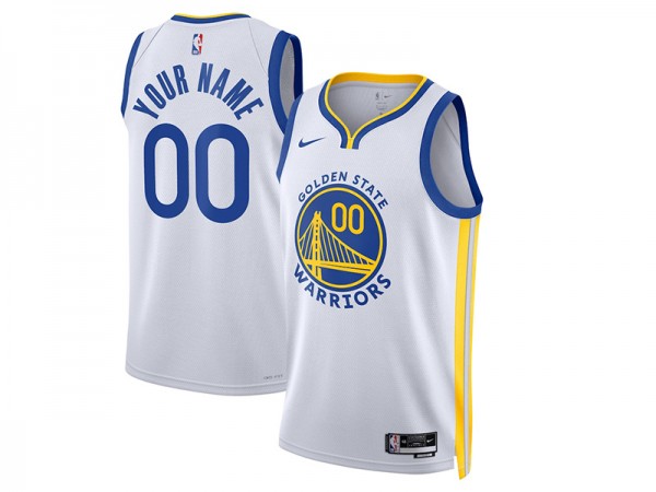 Custom Golden State Warriors White Association Edition Jersey