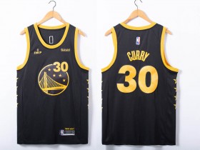 Golden State Warriors #30 Stephen Curry Black FMVP Jersey