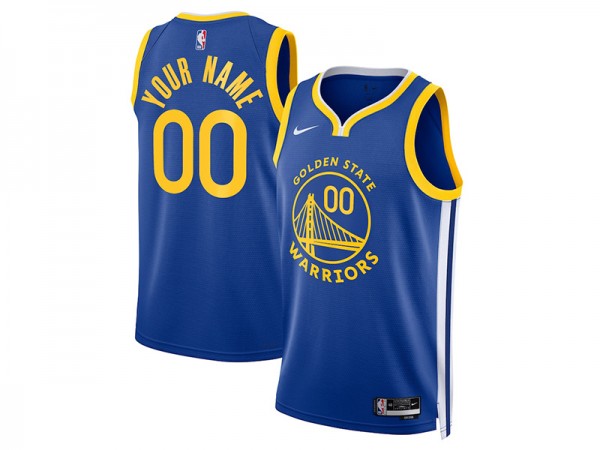 Custom Golden State Warriors Blue Icon Edition Swingman Jersey