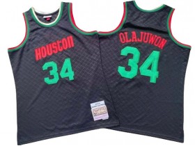M&N Houston Rockets #34 Hakeem Olajuwon Black 1993/94 Classic Jersey