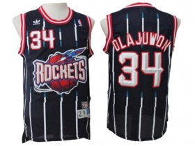 Houston Rockets #34 Hakeem Olajuwon Navy Hardwood Classic Jersey