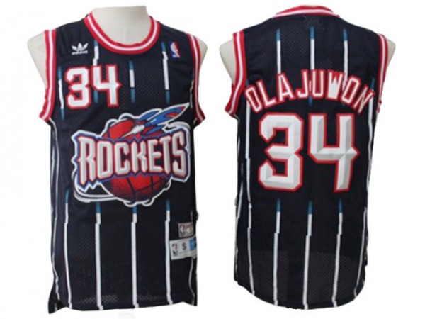 Houston Rockets #34 Hakeem Olajuwon Navy Hardwood Classic Jersey