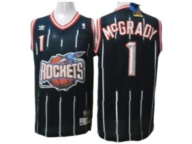 Houston Rockets #1 Tracy McGrady Navy Pinstripe Hardwood Classic Jersey