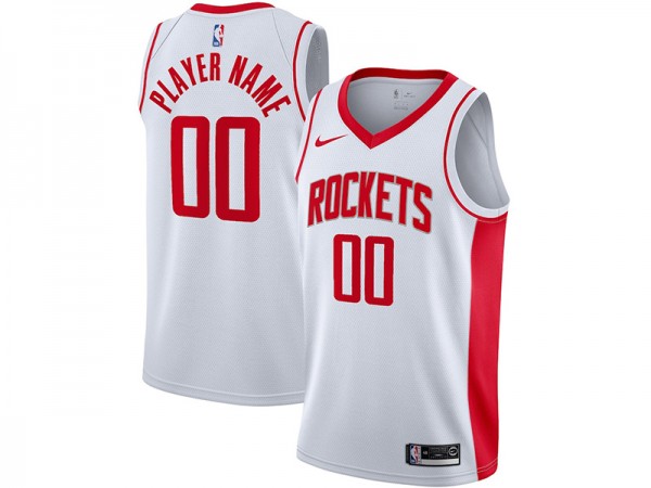 Custom Houston Rockets White Association Edition Jersey