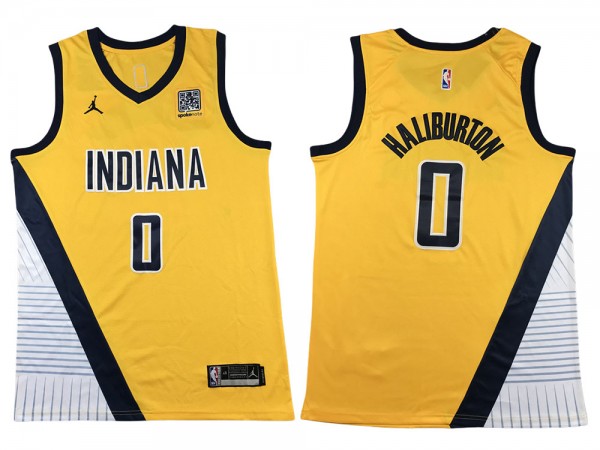 Indiana Pacers #0 Tyrese Haliburton Yellow Swingman Jersey