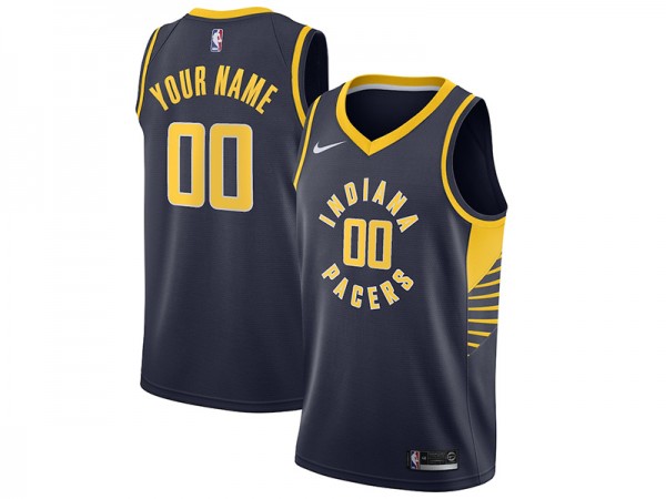 Custom Indiana Pacers Navy Icon Edition Swingman Jersey