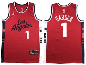 Los Angeles Clippers #1 James Harden Red 2024/25 Swingman Jersey