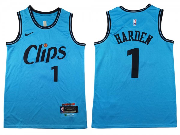 Los Angeles Clippers #1 James Harden Blue 2024/25 City Edition Jersey Los Angeles Clippers #1 James Harden Blue 2024/25 City Edition Jersey