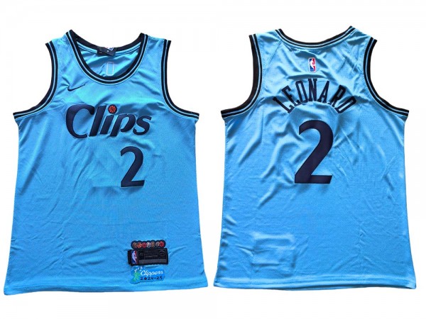 Los Angeles Clippers #2 Kawhi Leonard Blue 2024/25 City Edition Jersey