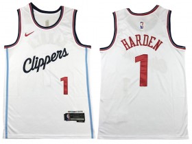 Los Angeles Clippers #1 James Harden White 2024/25 Swingman Jersey