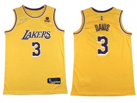 Los Angeles Lakers #3 Anthony Davis Yellow 75th Anniversary Swingman Jersey