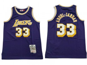 M&N Los Angeles Lakers #33 Kareem Abdul-Jabbar Purple 1984/85 Hardwood Classic Jersey