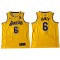 Los Angeles Lakers #6 Lebron James Yellow Swingman Jersey - Embroider Edition