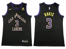 Los Angeles Lakers #3 Anthony Davis Black 2023/24 City Edition Swingman Jersey