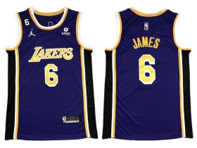 Los Angeles Lakers #6 Lebron James Purple Swingman Jerse