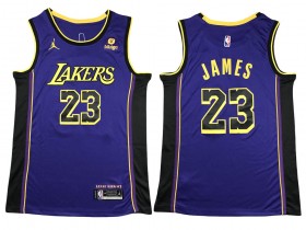 Los Angeles Lakers #23 Lebron James Purple Swingman Jersey