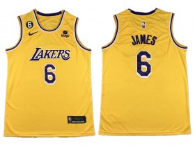 Los Angeles Lakers #6 Lebron James Yellow Swingman Jersey