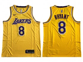 Los Angeles Lakers #8 Kobe Bryant Yellow Embroider Edition Jersey