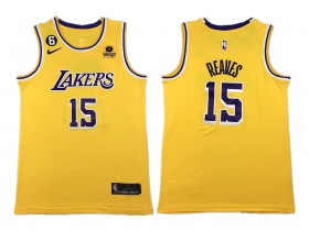 Los Angeles Lakers #15 Austin Reaves Yellow Swingman Jersey