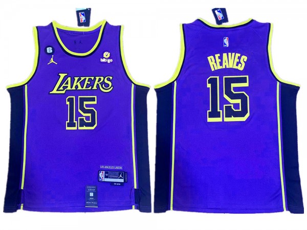 Los Angeles Lakers #15 Austin Reaves 2022-23 Purple Statement Swingman Jersey